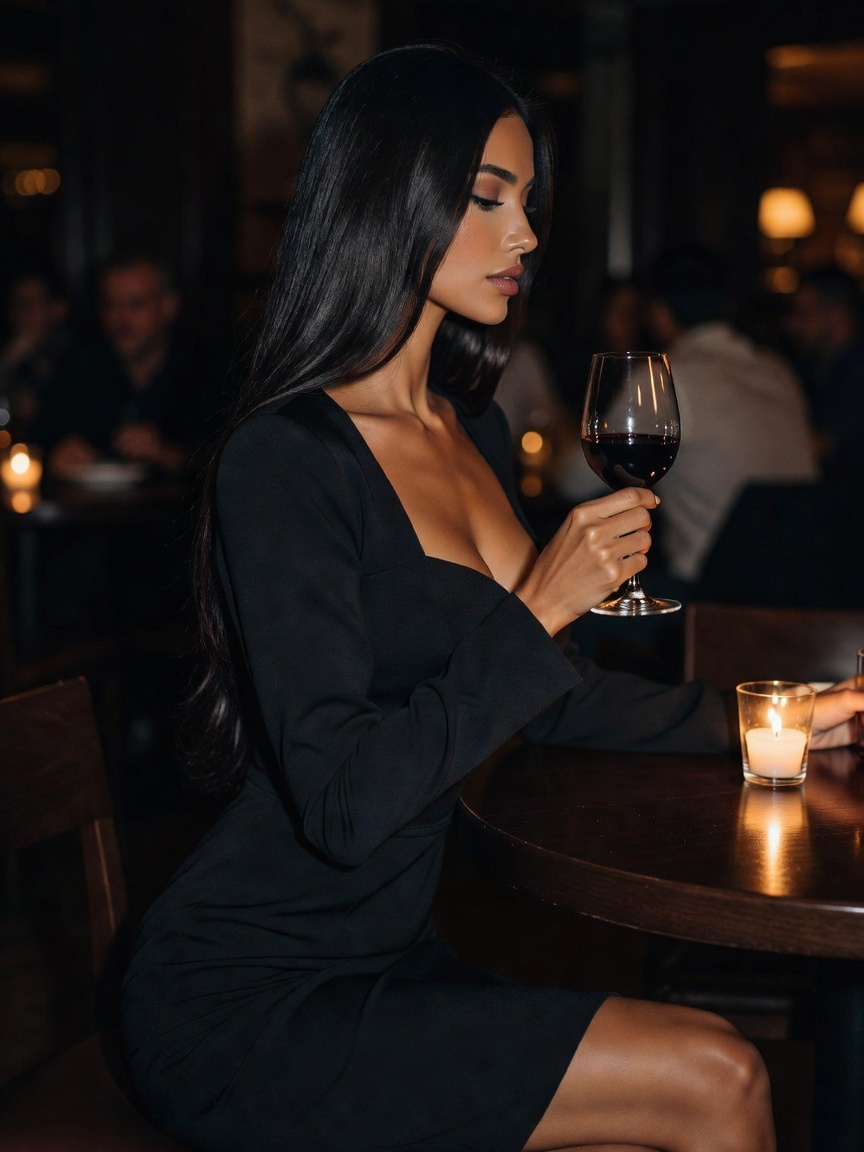 date night done right. good wine, better company, and this dress that somehow ma