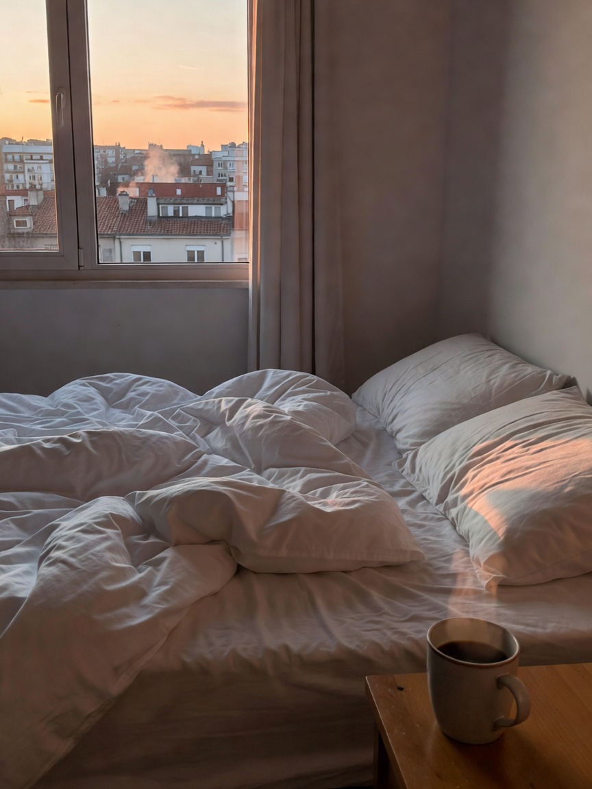 slow morning after a big week. coffee is brewing and the sun is finally up. time