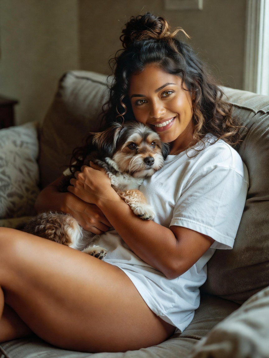 nothing beats couch cuddles with my favorite boy after leg day. oversized shirt 