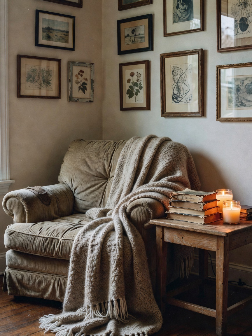 finally finished arranging this corner last weekend. the light hits the gallery 