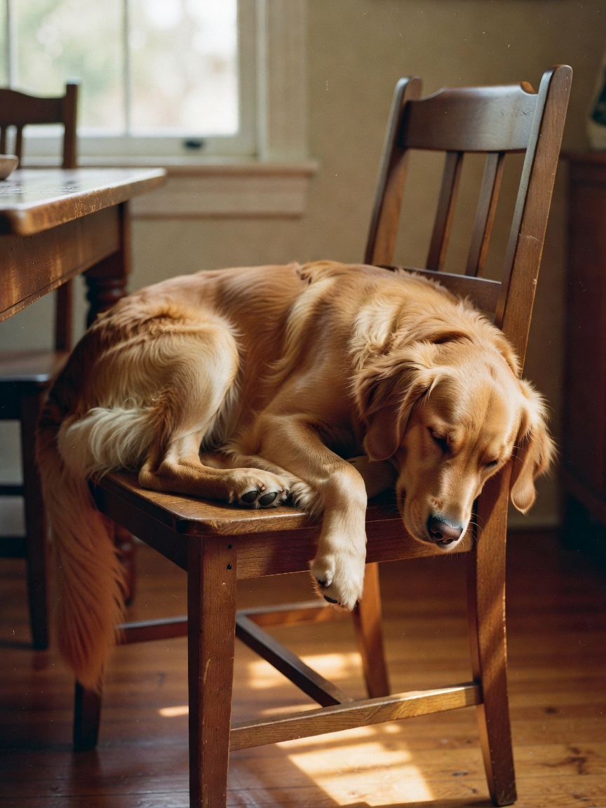 Finn found the sunbeam on the dining chair again and decided it was nap o'clock.