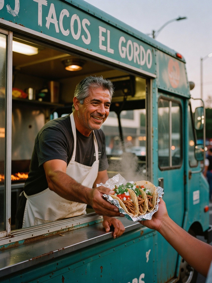 Street food run hit different today. Tacos al pastor from the truck then that ic