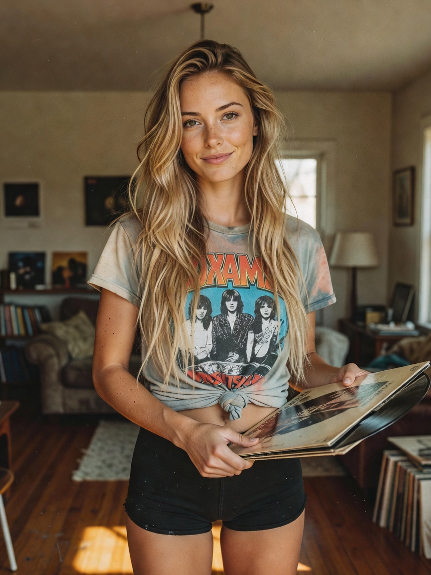 nothing beats throwing on this old band tee and spinning some vinyl, music always gets me in my feel