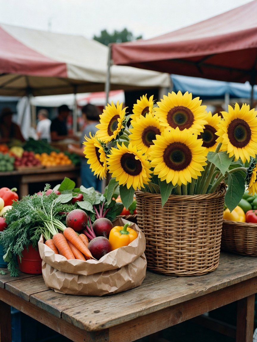 Saturday morning fuel run complete. These fresh vegetables and flowers are about