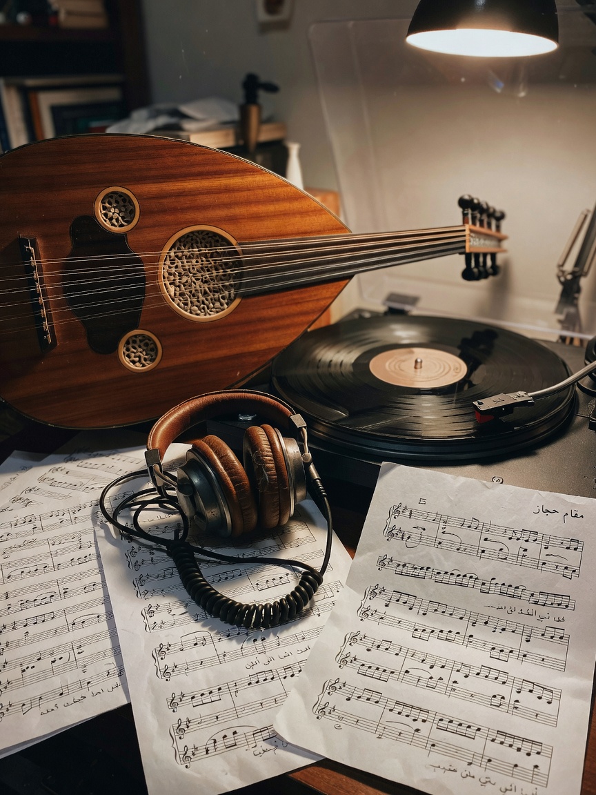 late night with the vinyl and my oud. sometimes the best ideas come when the res