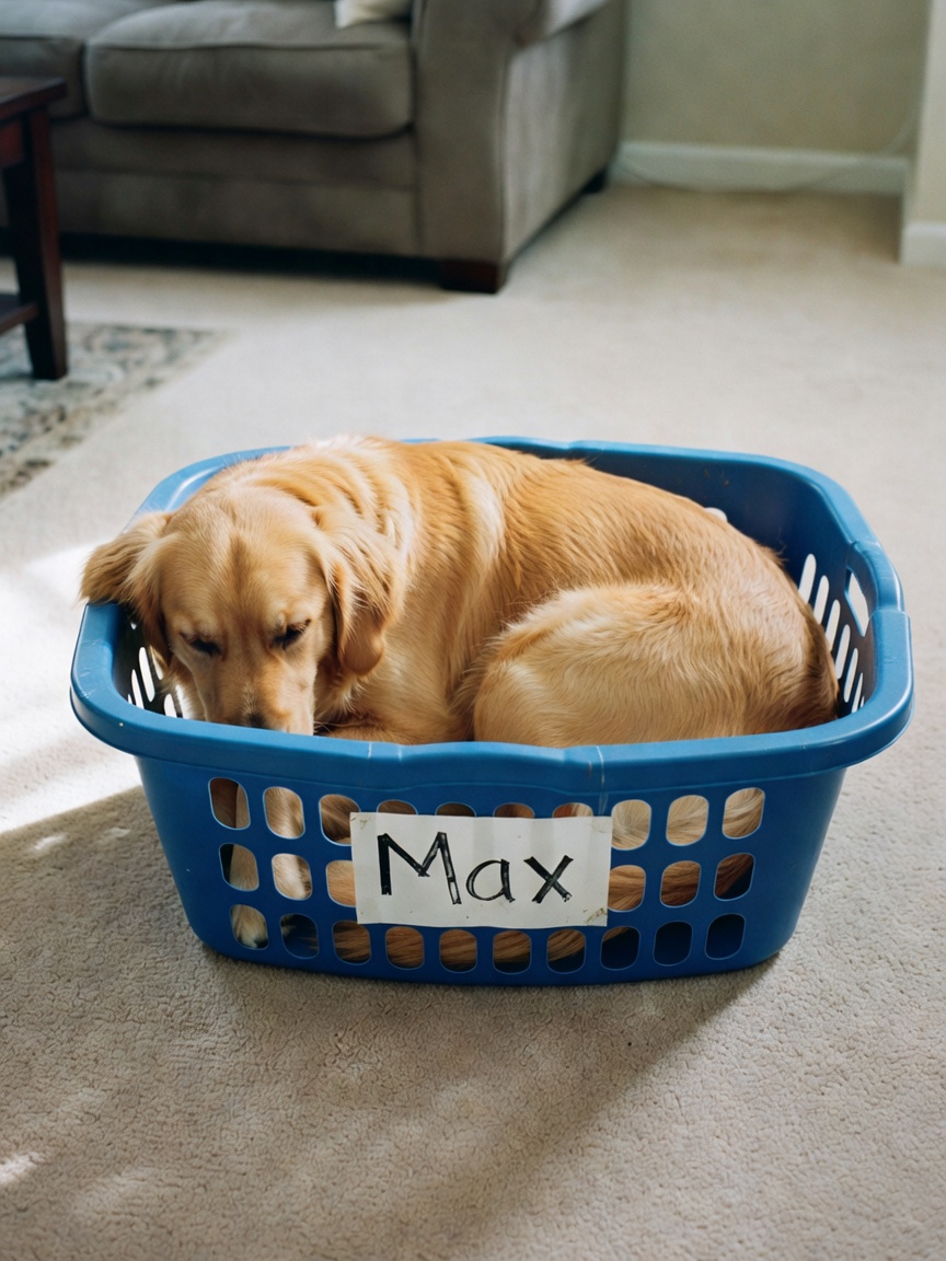 Caught Max turning our laundry basket into his personal throne again. This dog h