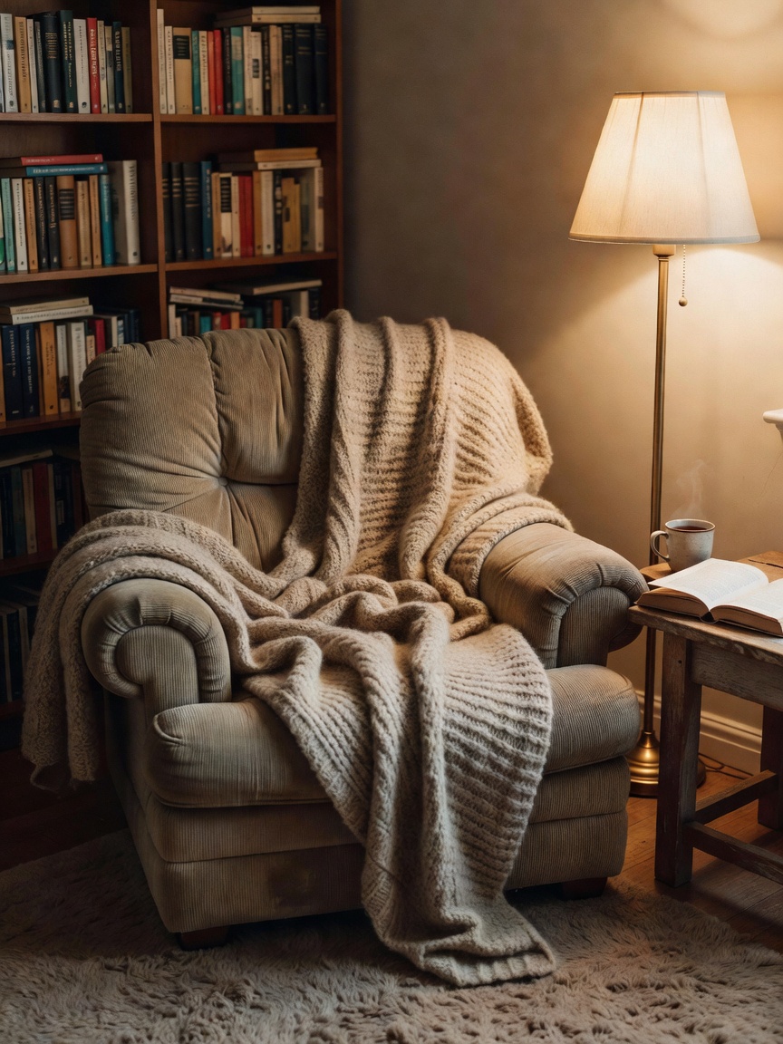 finally finished my little reading nook and I'm obsessed. soft lighting, fresh c