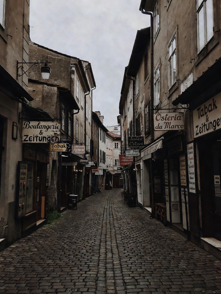 Quick solo wander through the old neighborhoods before the rain hits. These narr