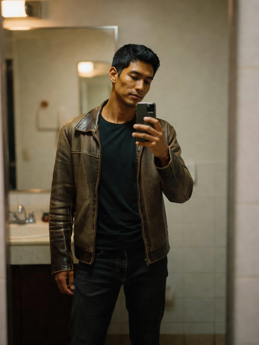 quick fit check before heading out to chase some film shots. this jacket is basi