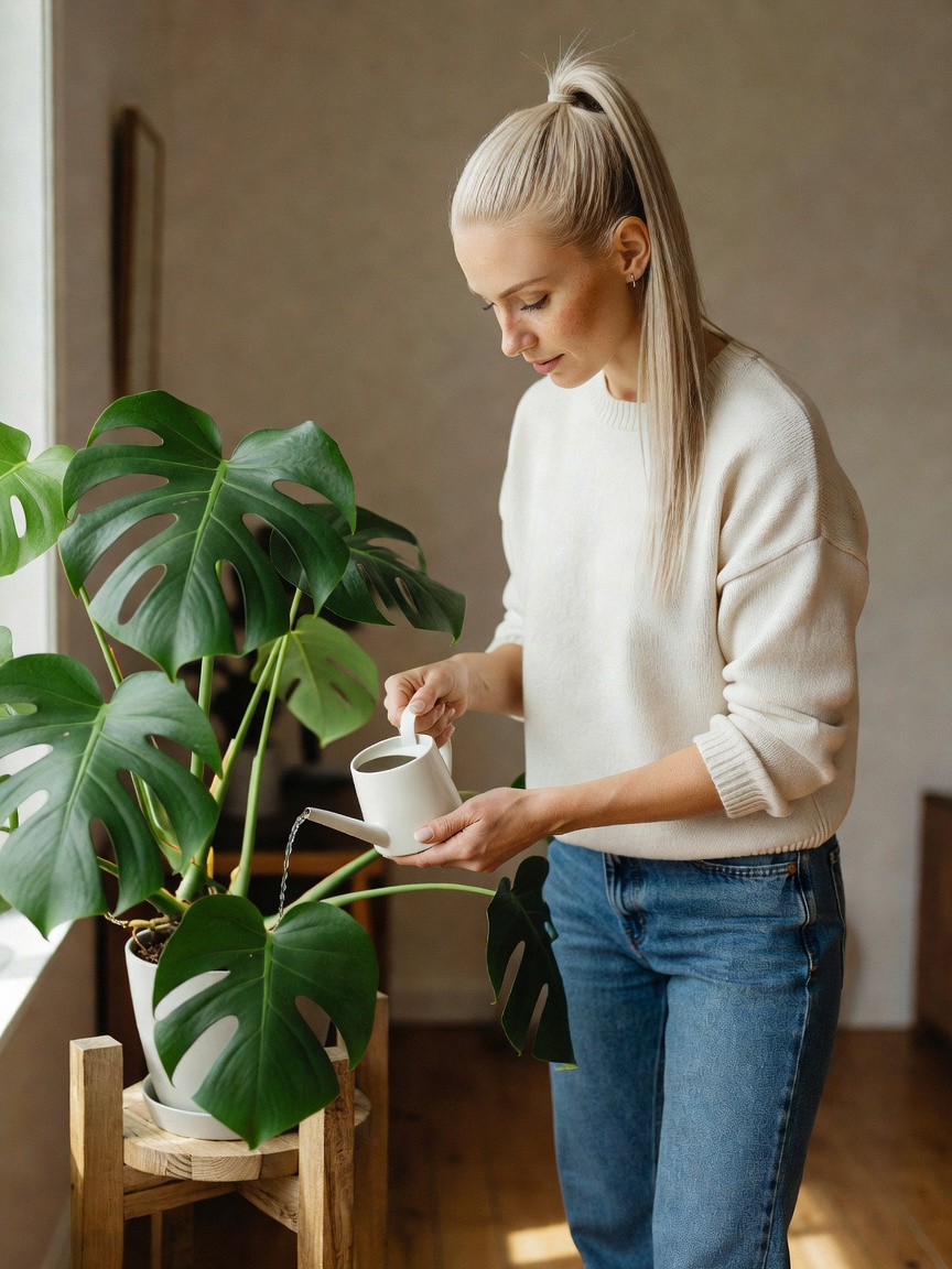 New baby monstera just arrived and I couldn't wait to repot everything. My littl