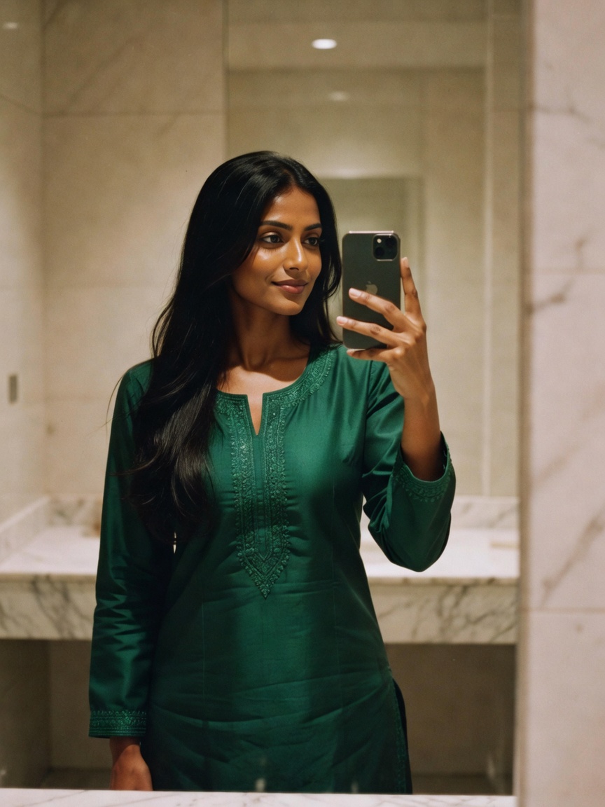 quick mirror check before heading out. this kurta just hits different with the g