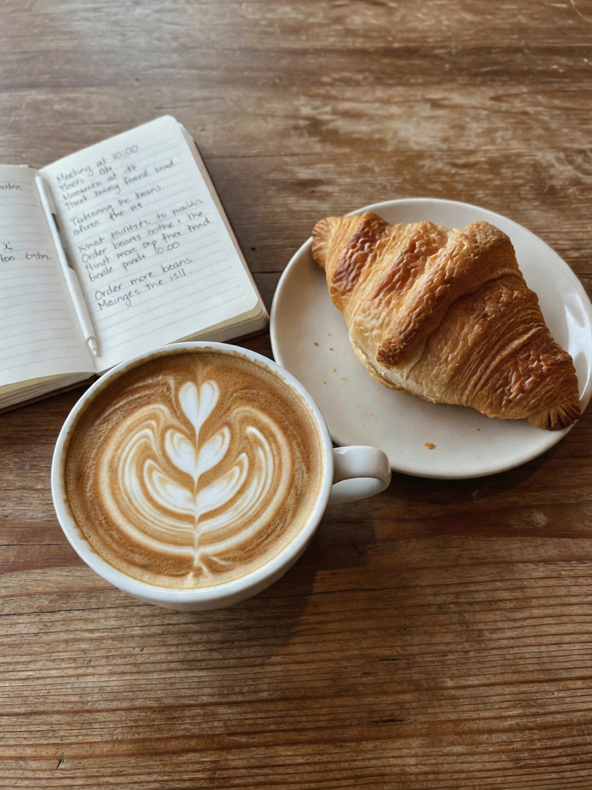 quick strategy session over a perfect flat white before the next meeting. the li