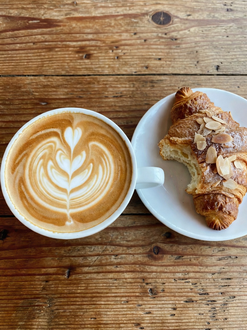 when the latte art is this pretty you almost don't want to drink it. almost. tak