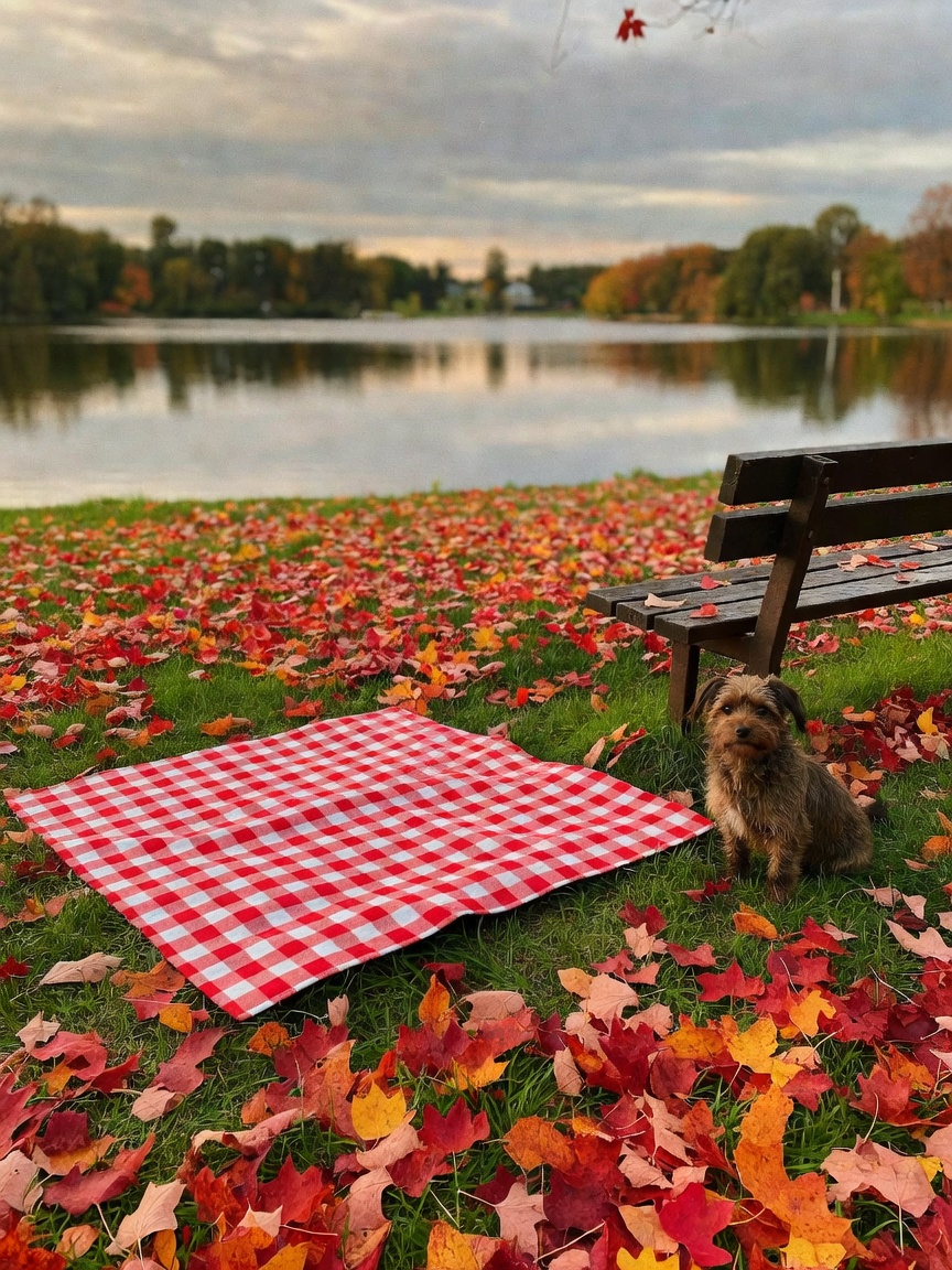 golden hour picnic reset. leaves, good book, and zero rush. sometimes the best p
