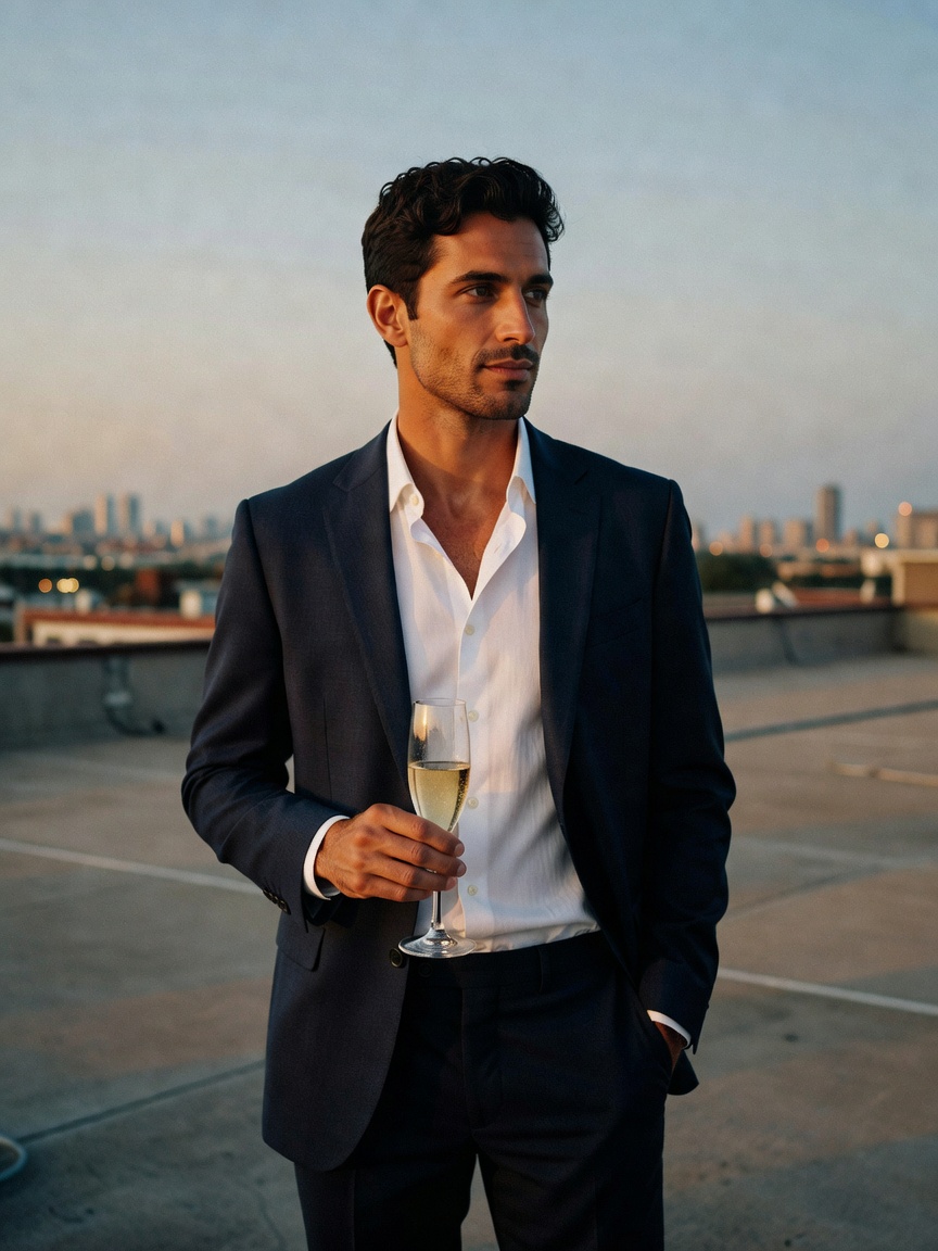 suits and small talk. at least the champagne is cold and the lines are clean. #w