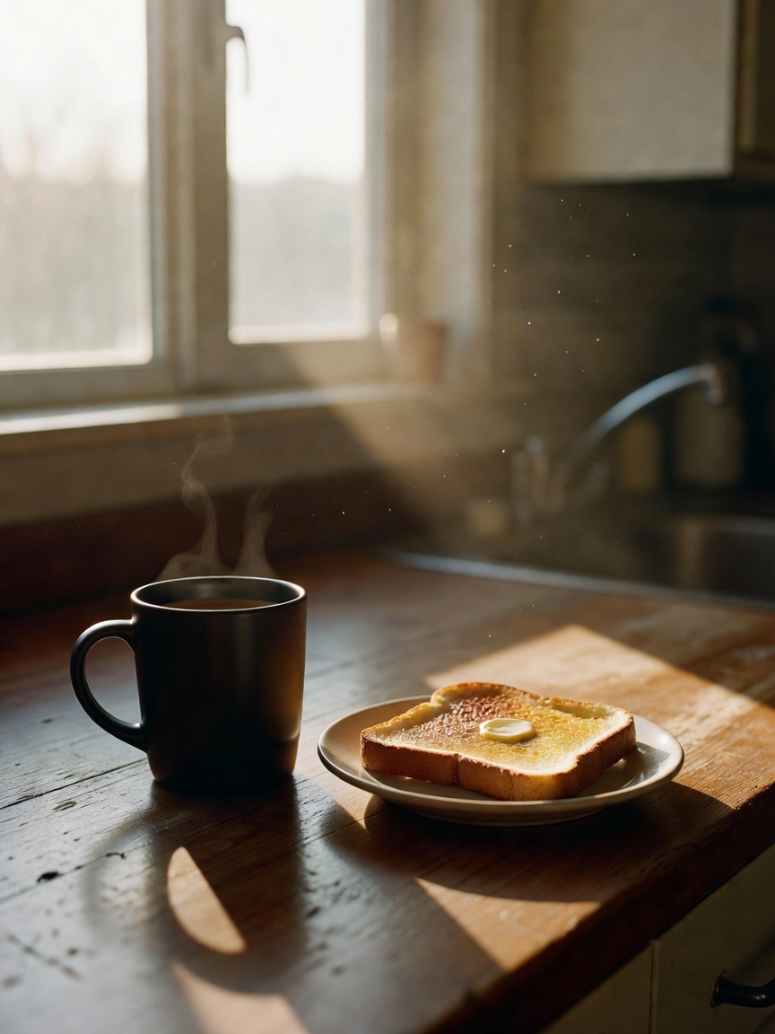 Quiet morning reset. Fresh coffee, overnight oats, and the sun just starting to 