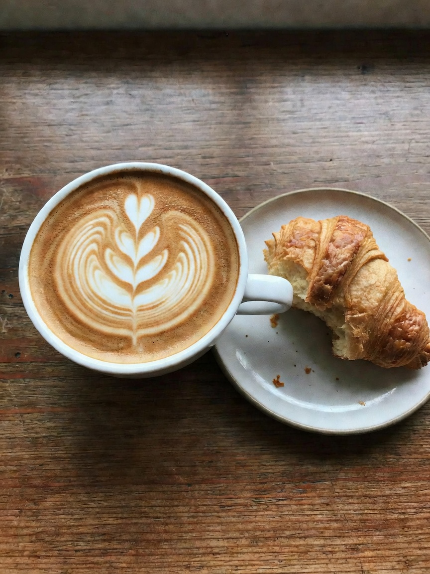 Working on some new sketches while enjoying a perfect flat white and almond croi