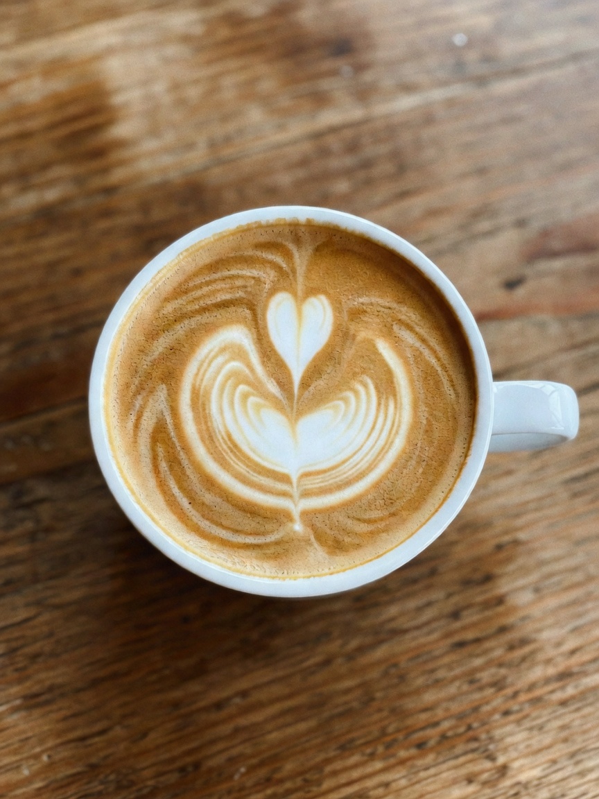 latte art never gets old and neither does people watching from this window seat.