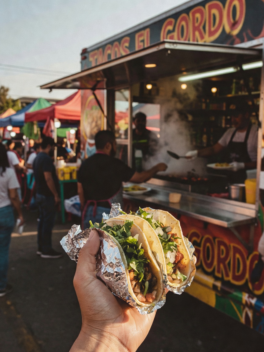 Street food run during lunch break. these tacos are hitting the spot after that 