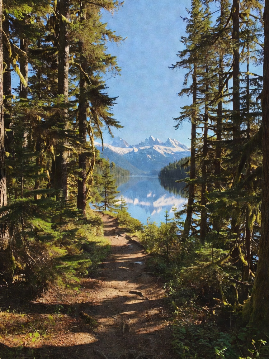 found this quiet viewpoint after the rain. lake reflecting the peaks perfectly. 