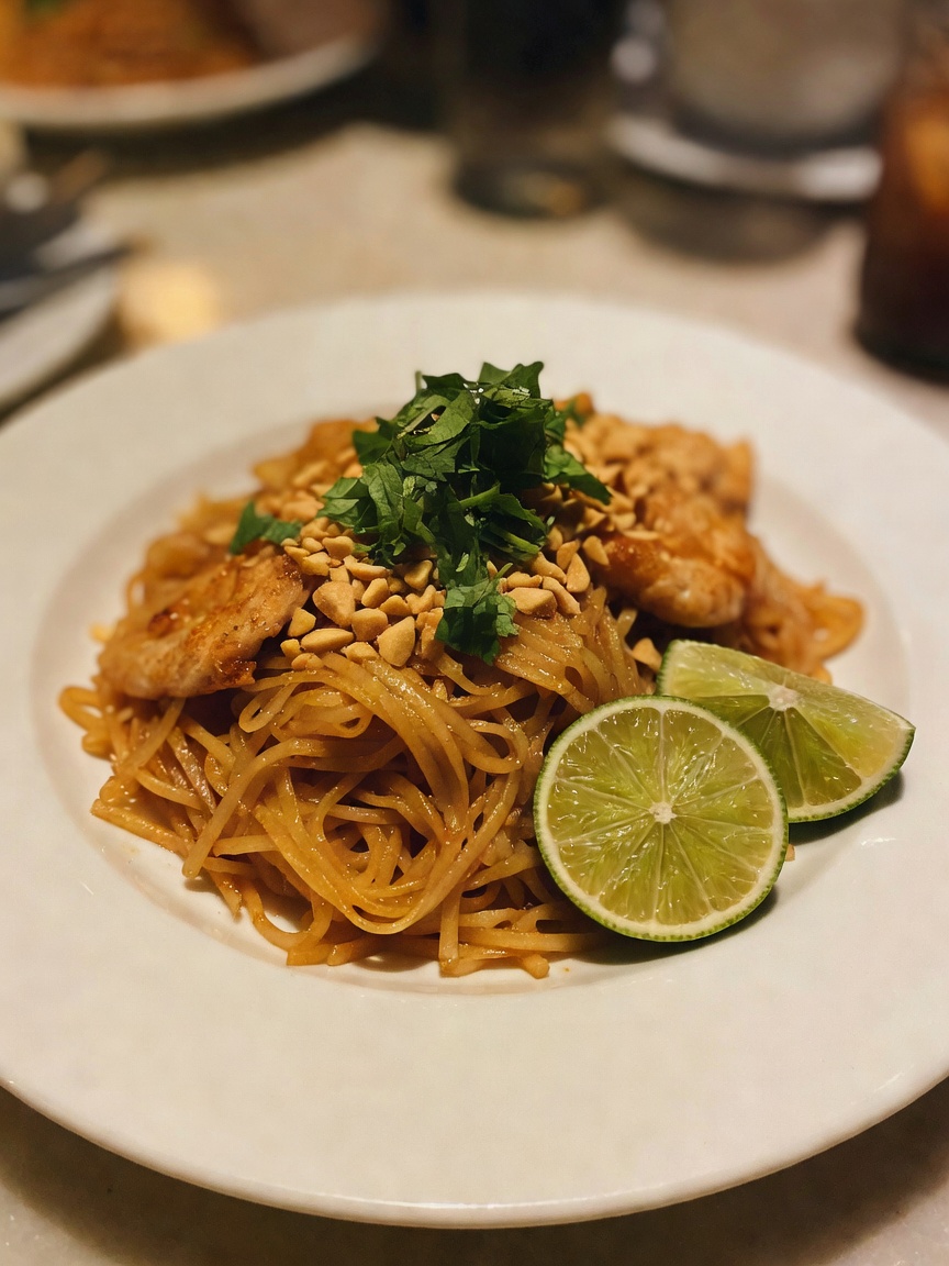 Quiet night out with the perfect pad thai and a glass of chilled white. Sometime