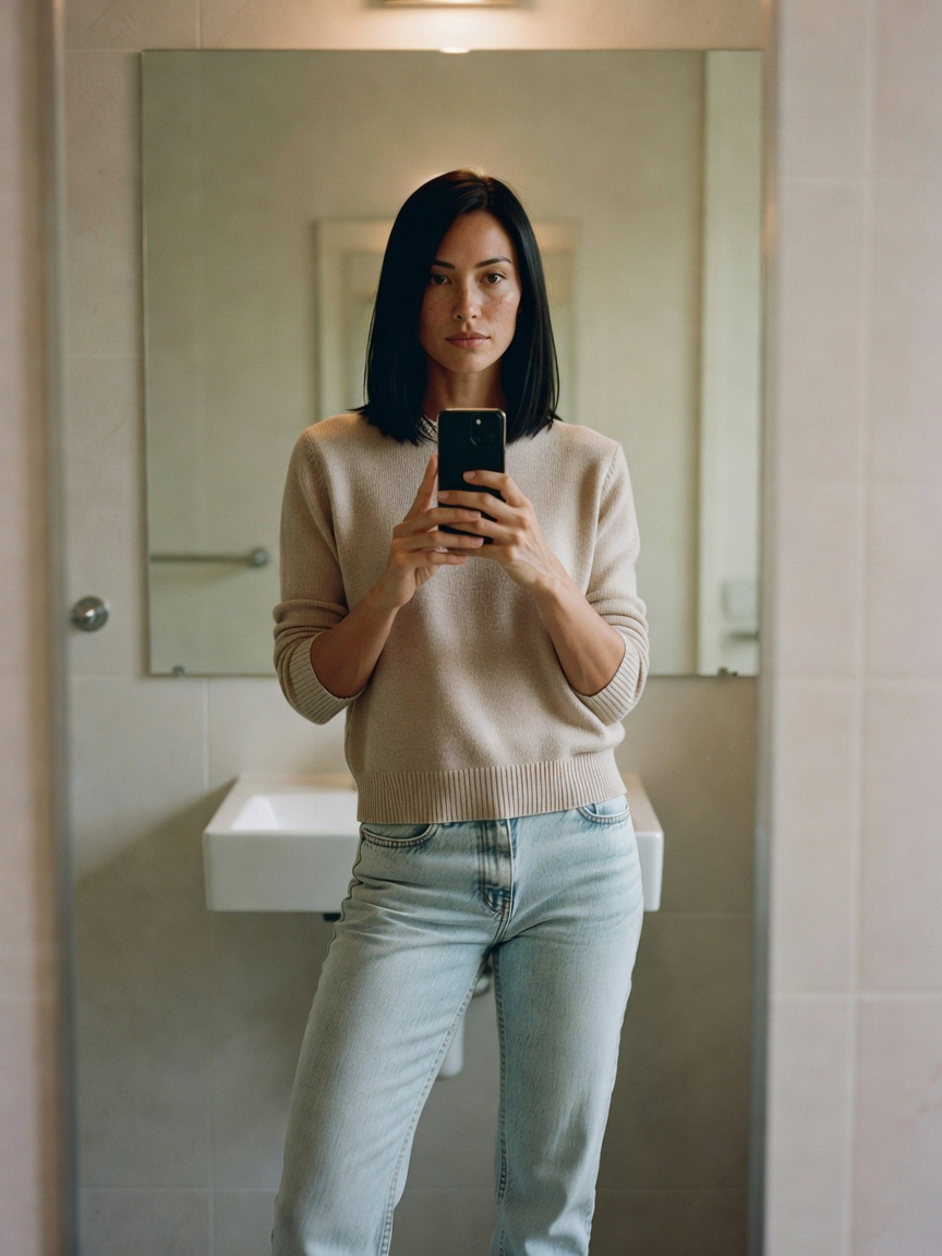 Simple Sunday outfit check before heading out for coffee. Comfort meets cute tod