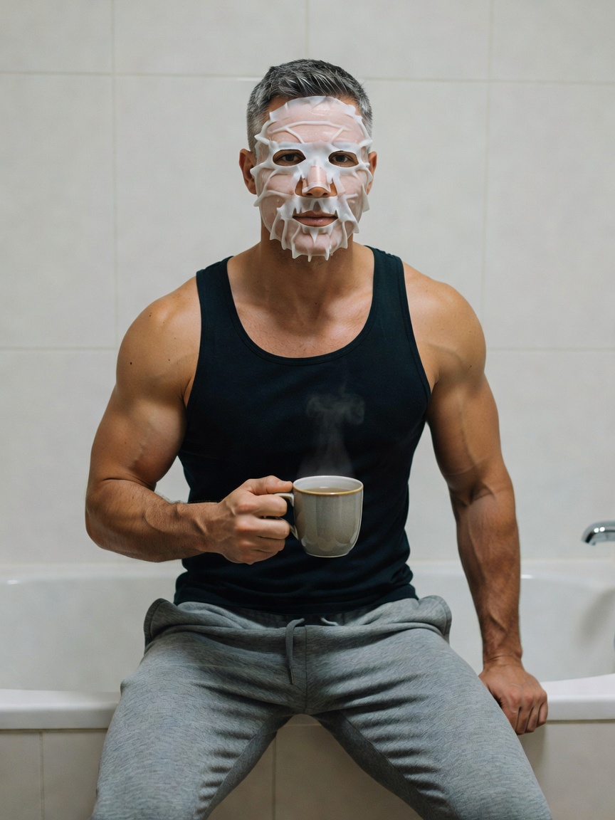 Quick reset before the kids wake up. Face mask on, tea in hand, trying to rememb