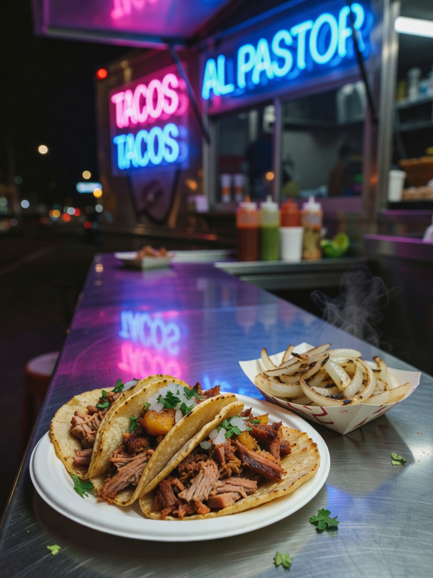 late night run after finishing edits. al pastor tacos hitting different under th