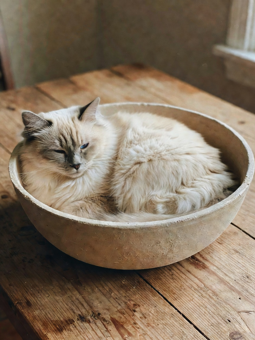 miso decided the pottery wheel was the perfect nap spot again. her little face when i tried to move 