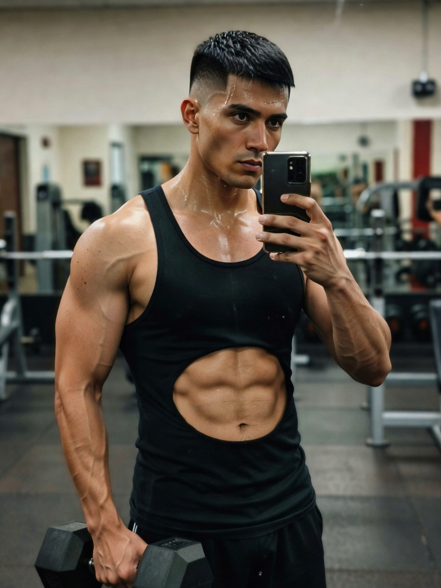Mid-set pump got me feeling unstoppable tonight boys who wants to spot me? flexing harder than my se