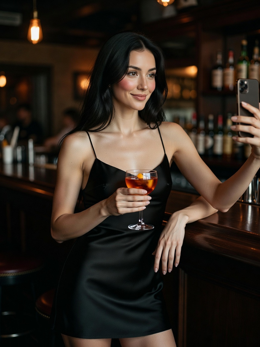 quiet cocktail night after a long day of yoga and reading. this slip dress feels like silk armor. si